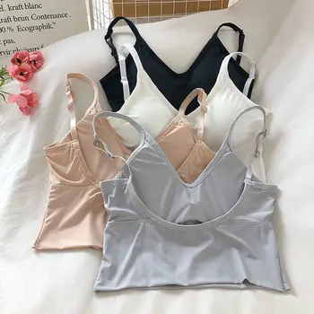 

Sexy Wireless U Type wrapped Chest Bralette No Steel Ring Tube Top Breathable Ice Silk Gathering Beauty Back Top Tank With Pads