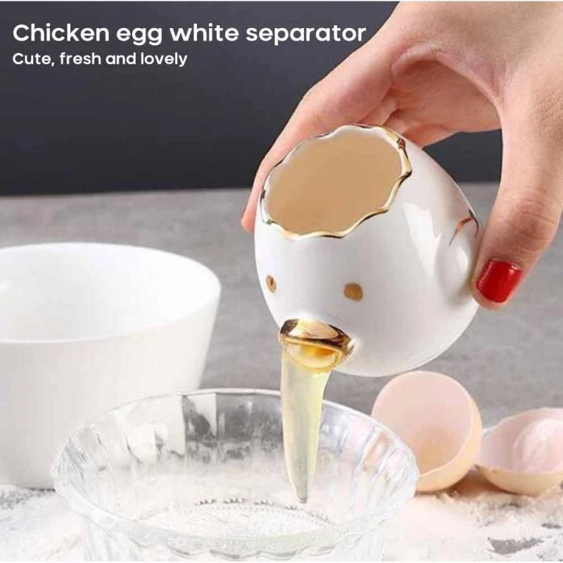 Creative Ceramic Egg Dividers Egg Yolk White Separator Tools Kitchen Baking PH