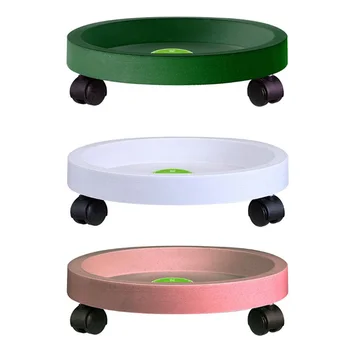 

Removable Flower Pot Tray Universal Wheels Round Plastic Tray Heavy Duty Flower Pot Rack Plant Caddy Rolling Potted Plant Stand