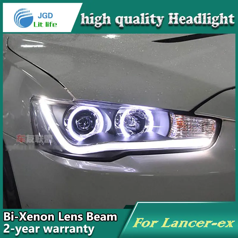 Автомобильный Стайлинг для Mitsubishi Lancer фары ангельские глазки DRL 2012 LANCER LED бар Q5 bi
