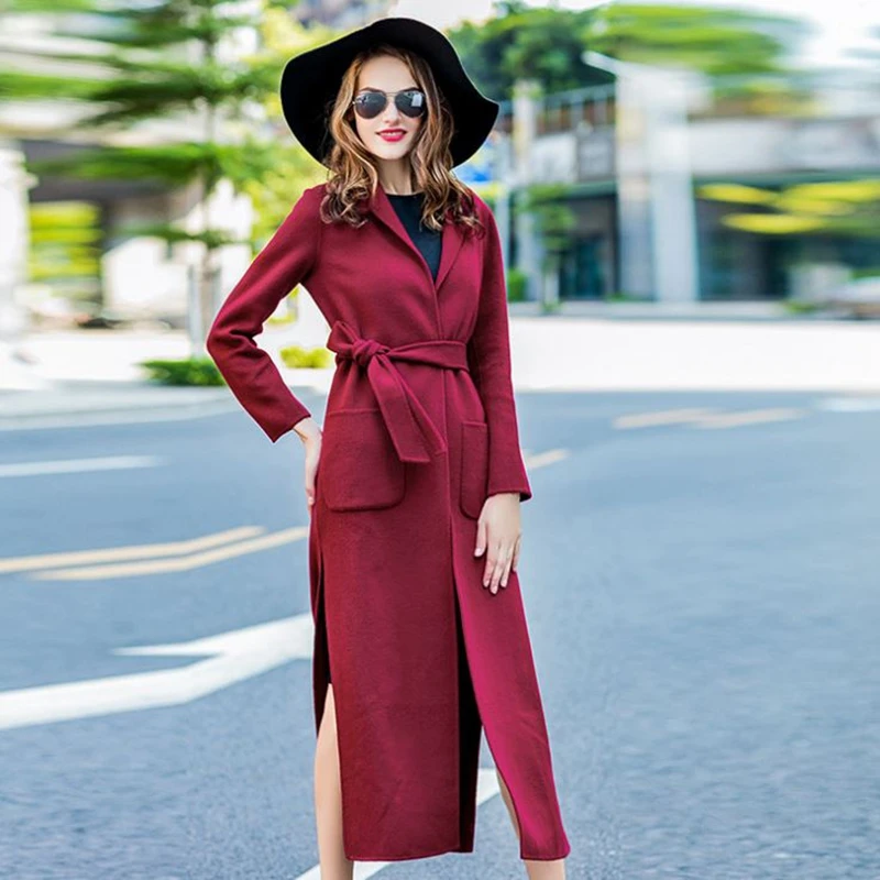 Winter Woolen New style Female Overcoat wool Oversized Cashmere Jacket Women Tide Ladies Slim Black Outerwear Long Medium Coat - Цвет: color same picture