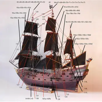 

DIY Pirate Ship Shape ModelMilitary Fan Exquisite Gift Pearl Paper Material Sailboat Model Home Decoration Accessorie Boys Toys