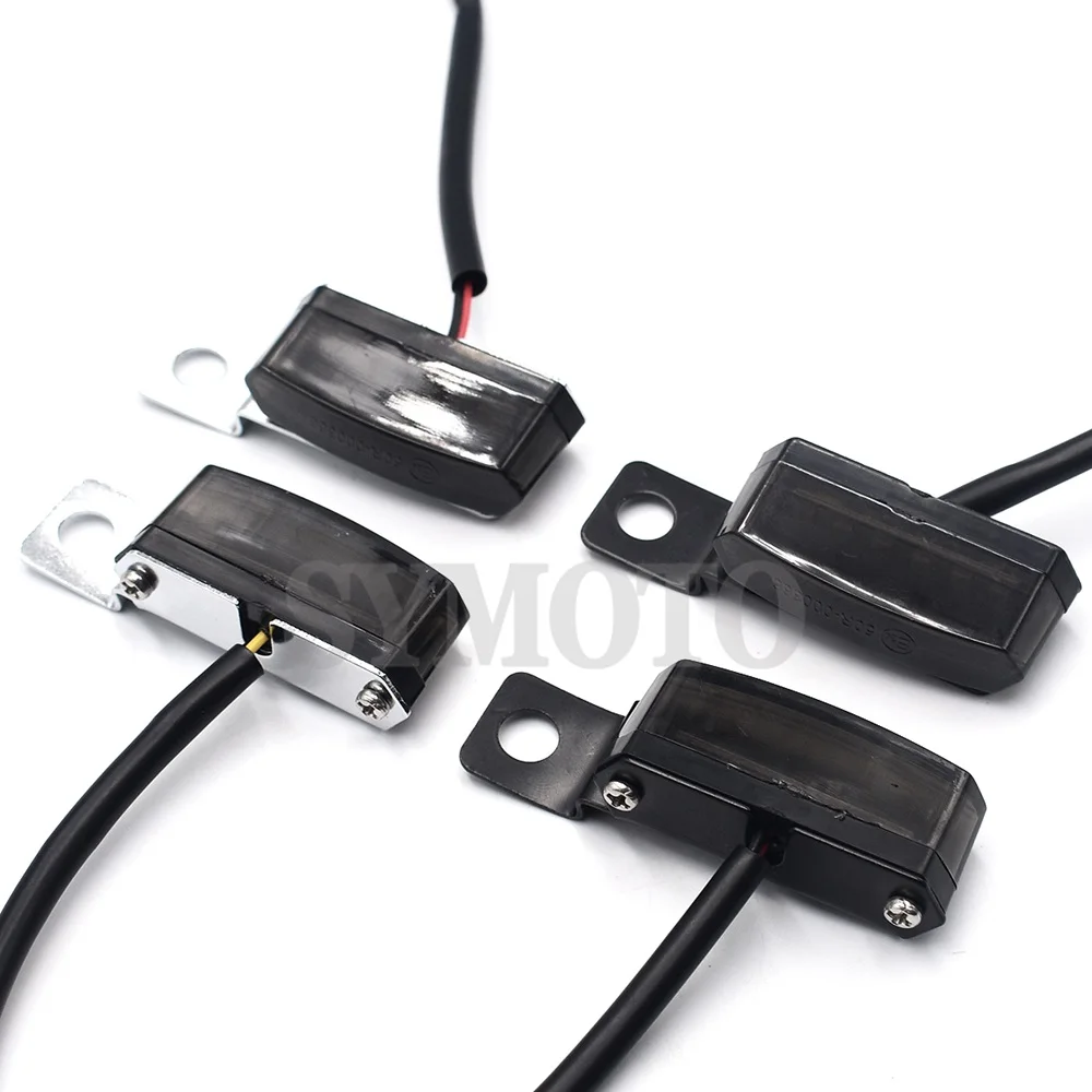 2Pcs Universale Moto Mini Led Indicatore Di Direzione Lampeggiante Acqua Lampeggiante Lampeggiante Indicatore Luminoso Per Cafe Racer Scooter Atv
