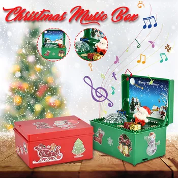 

Christmas Home Decoration Colorful Luminous Music Box Electric Elderly High Quality Christmas Decorations Music Box