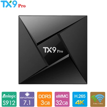 

TX9 Pro TV Box Amlogic S912 Octa Core Android TV Box 3GB 32GB 2.4G 5G Dual WiFi Bluetooth 4.1 1000M LAN 4K HD Set Top Box