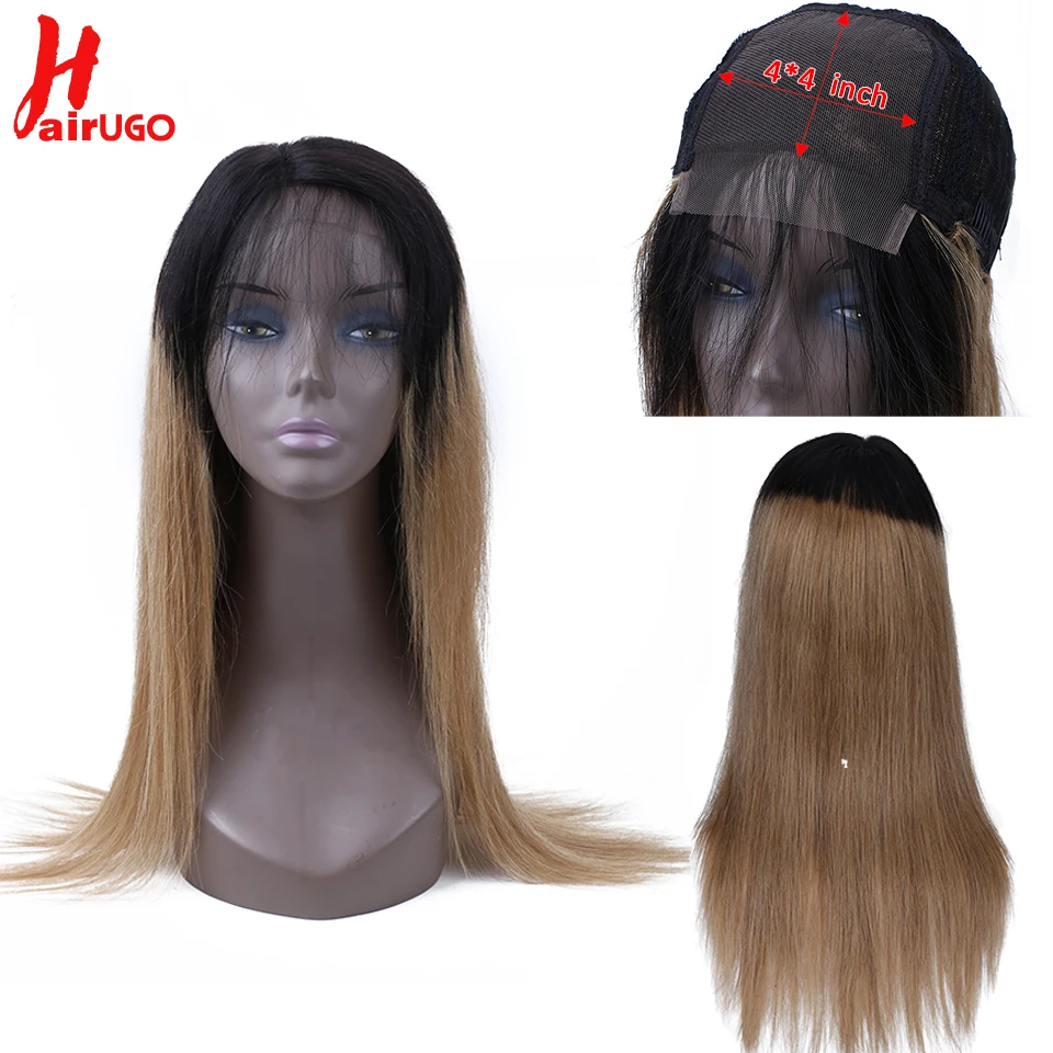 HairUGo предварительно сорвал Синтетические волосы на кружеве парики человеческих волос с волосы младенца Ombre Мёд блондинка бразильский