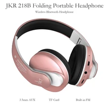 JKR 218B Складные портативные наушники беспроводные Bluetooth наушники Поддержка 3,5 мм AUX TF карта Встроенный FM с микрофоном для телефона ноутбука