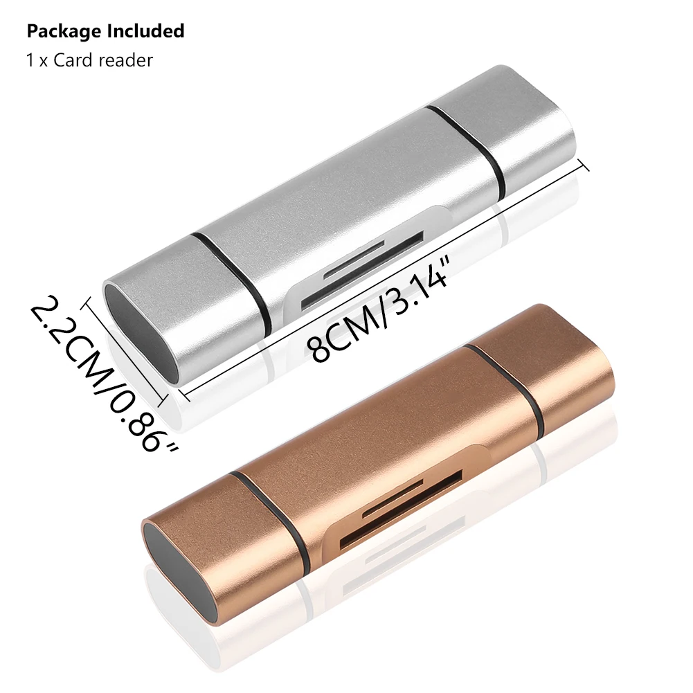 3 In 1 Type C Card Reader SDHC SD TF MicroSD Card Reader Micro USB OTG Adapter For Macbook For Huawei Xiaomi Android Phone PC card reader otg adapter usb to type c adapter type c adapter