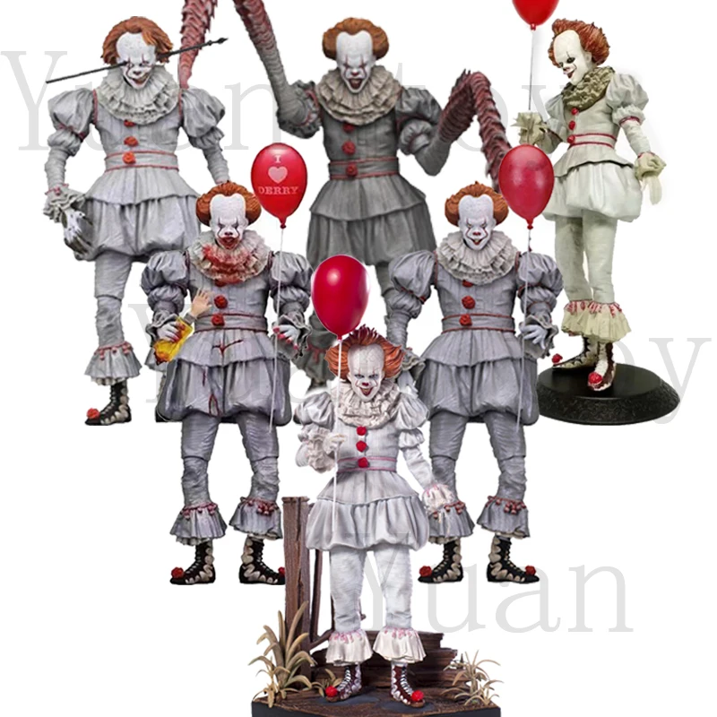 6 Type With LED Original NECA Stephen King's Iron It Pennywise Horror Action Figure Toy Doll Christmas Gift