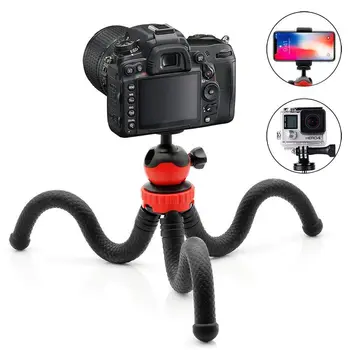 

Flexible Ball Head Tripod for iPhone, Android Phone, GoPro, DSLR Camera and More, Included Universal Smartphone Clamp and Go Pro