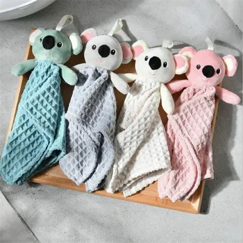 

New Waffle coral fleece Koala Hand Towel Dish towels dishcloth kitchen Helper Cleaning Towels Cartoon Toilet Hand Towel