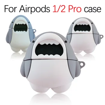

Cool Shark Cartoon Cover For Airpods Pro 1/2 Case Wireless Earphone Silicone Protection For Airpods 1/2 Pro Case