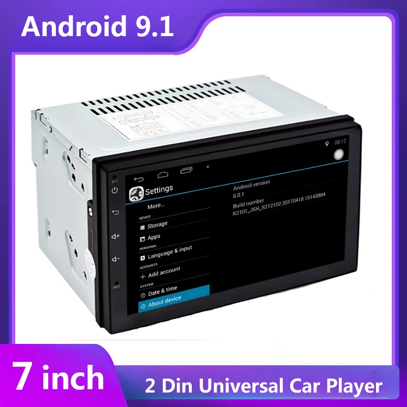 Универсальный двойной автомобильный GPS-плеер 2 DIN на Android 9 1 стерео головное
