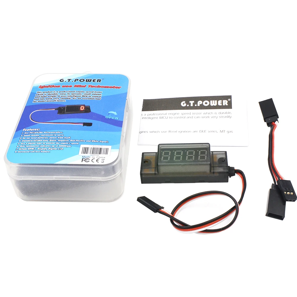 GT Power Ignition Mini Tachometer Use for RC Model Engine Motor RPM Revolutions GT Power Ignition Mini Tachometer Use for RC Model Engine Motor RPM Revolutions