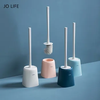 

JO LIFE Rubber Head TPR Toilet Brush Cleaning Brush Holder Set For Toilet Wall Hanging Bathroom Cleaning Tool