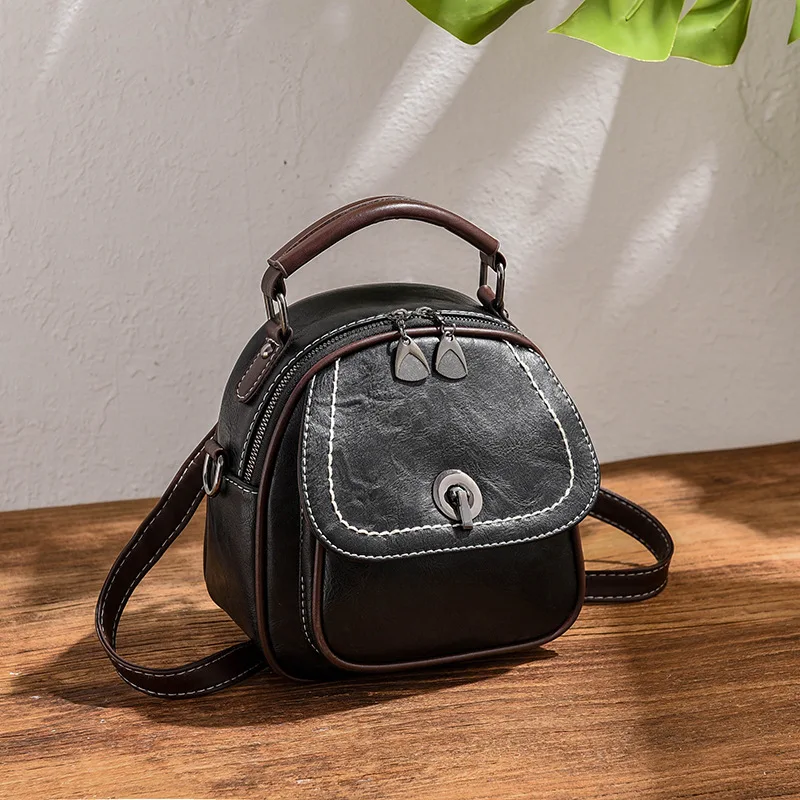 Кожаная женская сумка, модная роскошная дизайнерская Большая вместительная мини-сумка на молнии с ракушками, женские кожаные сумки через плечо - Цвет: Black