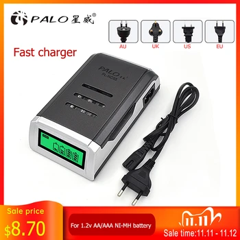 

PALO LCD Quick Charger with 4 Slots LCD Display Smart Intelligent Battery Charger for AA / AAA NiCd NiMh Rechargeable Batteries