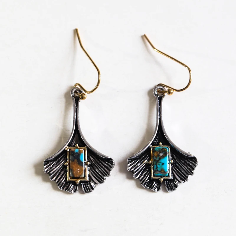 2021 Bohemian Ethnic Style Green Dangle Earrings For Women Tribal Jewelry Vintage Long Drop Earring Fashion Personality Gift