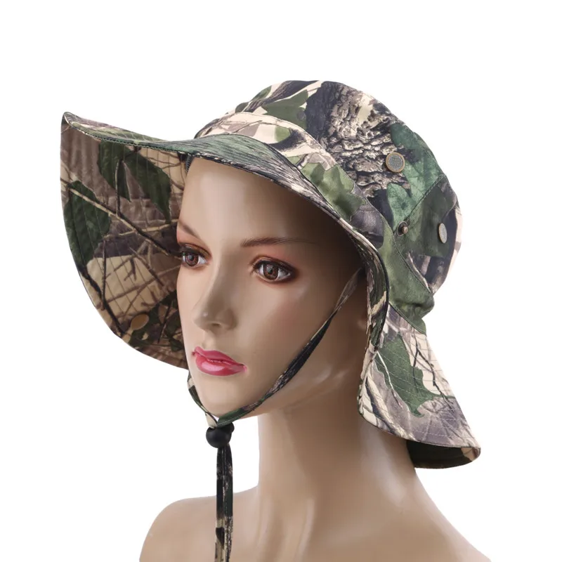 Men Women Sports Washed Cotton Twill Chin Cord Military Camouflage