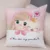 Lovely Girl and Cat Pillowcase Decor Cute Cartoon Child Cushion Cover Plush Pillow Case for Children Room Sofa Home Car 45x45cm 26