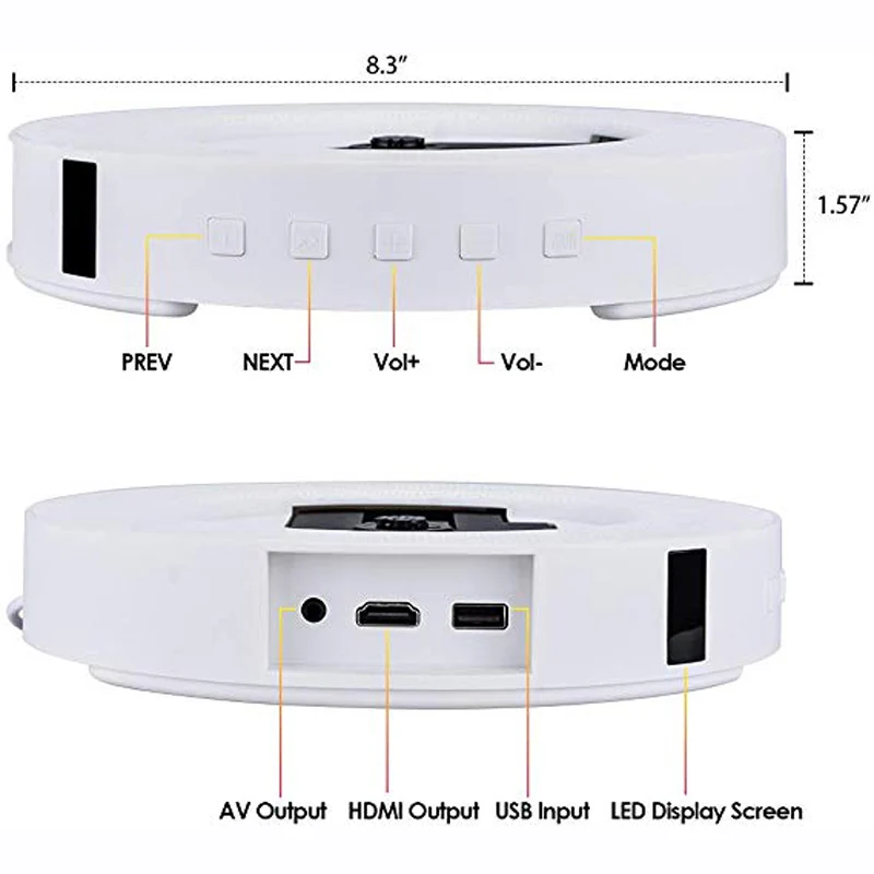 QPLOVE CD dvd-плеер настенный светодиодный с экраном Bluetooth 4,2 USB флеш-накопитель HDMI AV видео пульт дистанционного управления мультимедийный плеер