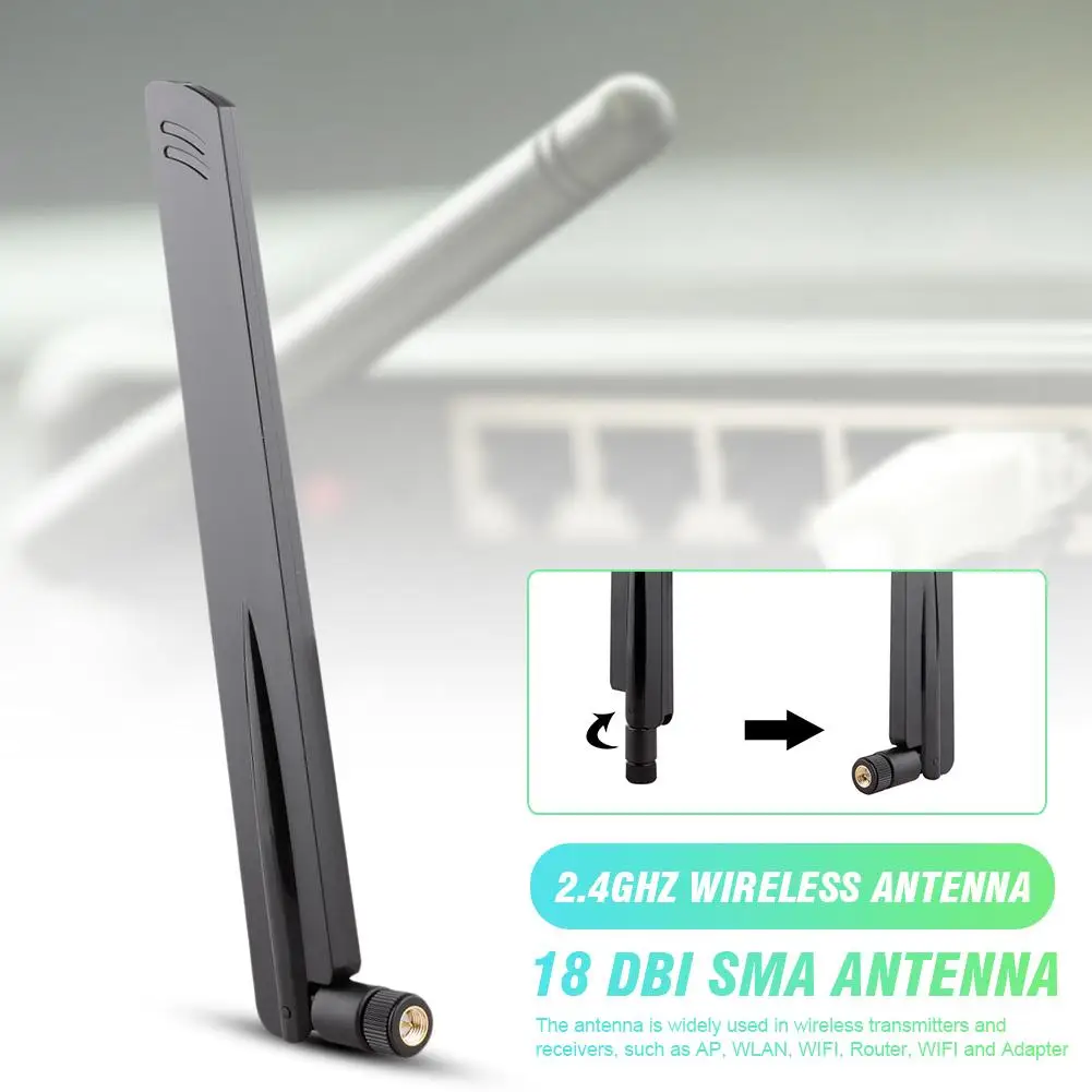 

2.4GHz Wireless Antenna SMA MALE Connector Booster Universal 18 dbi Amplifier WLAN Router Wireless Transmitters and Receivers