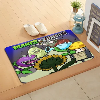 

Plants VS Zombies Doormat Floor/Bath/Kitchen/Beach Mat Flannel Sponge Fabric 3D Printed Shaggy Custom Decoration For Bedroom