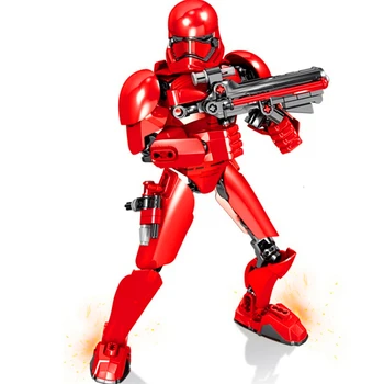 

KSZ Star Wars Commander Red Robot The First Order Stormstrooper Model Building Block Toys Technic Constuction Gift For Children
