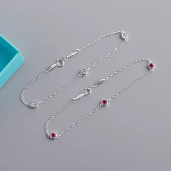 

TSHOU246 Woman round zircon blue white red bracelet girl cute necklace