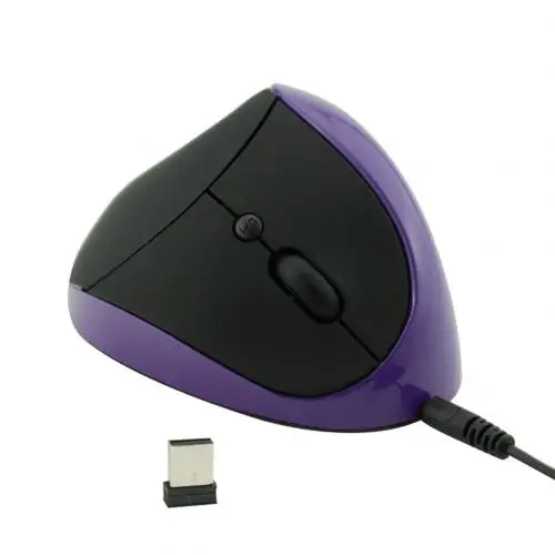 Эргономичная Вертикальная беспроводная мышь для ПК и ноутбука, 2,4 ГГц, Беспроводная игровая мышь, USB мышь с ковриком на запястье для ПК и ноутбука - Цвет: Purple Wired Mouse