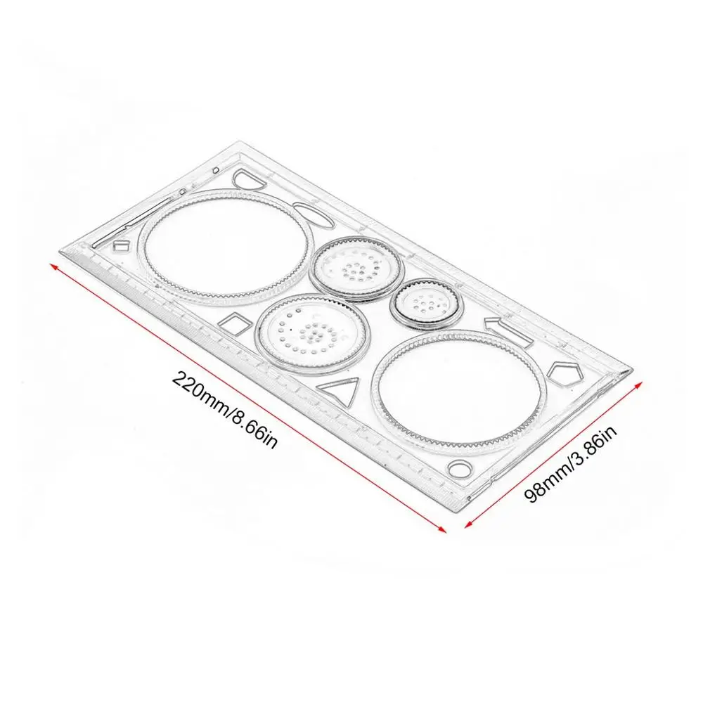 1 шт. многофункциональная Геометрическая линейка спирографа инструменты для рисования инструмент для обучения рисованию пластиковая линейка школьные канцелярские принадлежности