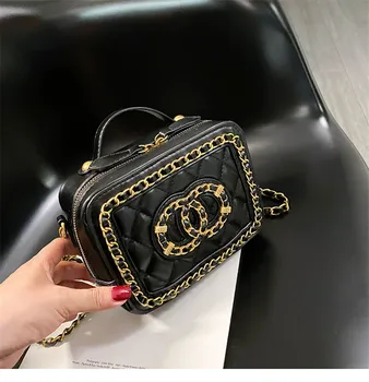 

2020 Fashion Genuine Leather Box bag Women Elegant Small square Shoulder Handbags Female diamond lattice Chain Crossbody Bag