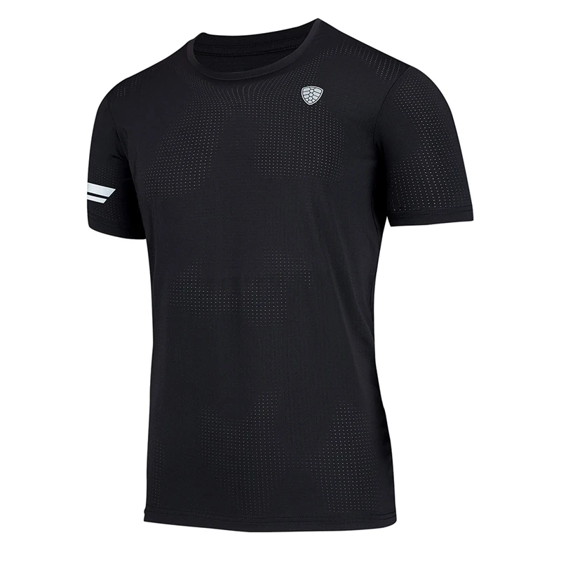 Новая популярная мужская футболка с круглым вырезом, короткий рукав, быстросохнущая футболка, Топы, колготки тренажерный зал на свежем воздухе, фитнес, спортивная одежда для бега