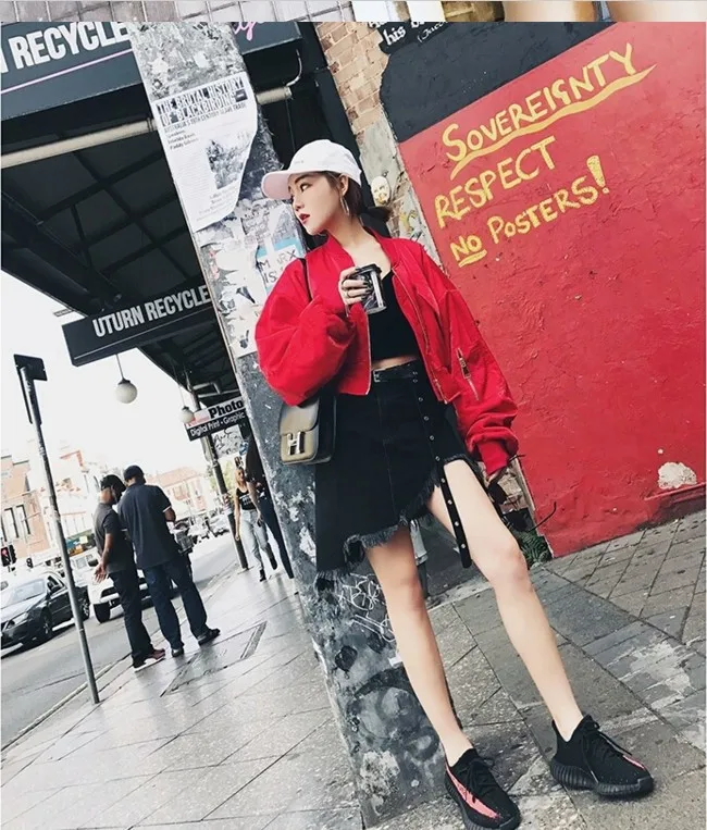 

2018 Spring New Style Women's Embroidered Letters Loose-Fit Flight Baseball Uniform Fashion Short Jacket