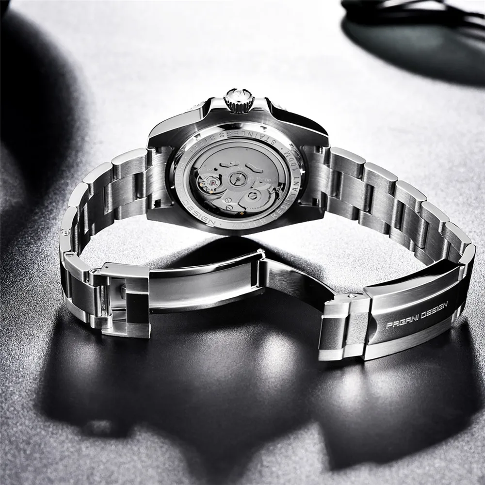 PAGANI DESIGN Men's Automatic Mechanical Wristwatch Stainless Steel Divers Watch Sapphire Glass Men Watches reloj hombre