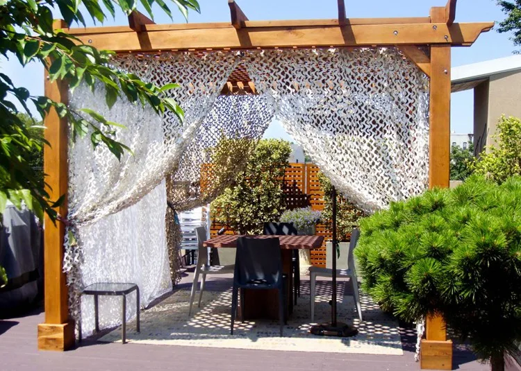 2X3M/3X5M/4X5M Reinforced Snow White Camouflage Net Swimming Pool Beach Gazebo Sun Shade Net Mesh Wedding Restaurant Decoration