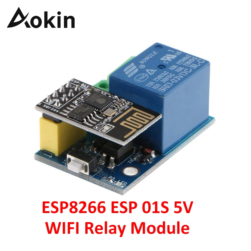 

Aokin ESP8266 ESP 01S 5V WiFi Relay Module Things Smart Home Remote Control Switch for Phone APP ESP01 Relay Module