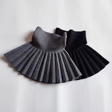 Плиссированные юбки для девочек г., осенне-зимние детские юбки-пачки однотонная хлопковая трикотажная детская юбка одежда для девочек от 2 до 8 лет