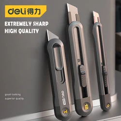 Deli – couteau utilitaire noir Sk2 3 Styles, outil de haute qualité, bouton poussoir, coupe de papier autobloquant, fournitures de meubles de bureau 