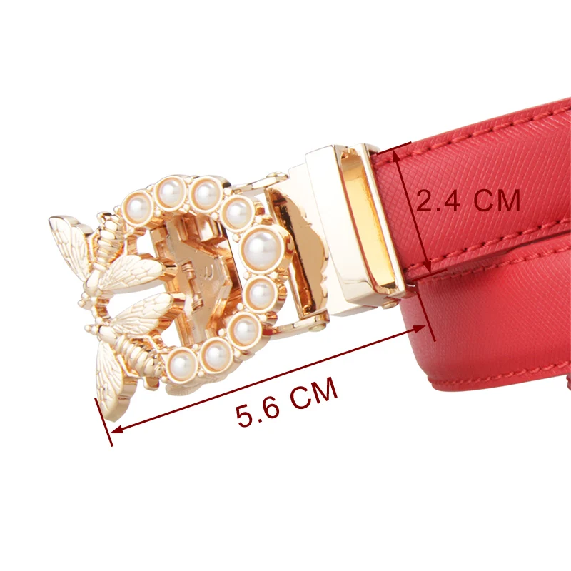 New Fashion Women's Belts Genuine Leather Designer High Quality Belt Women Luxury Straps for Woman White Automatic Buckle Belts