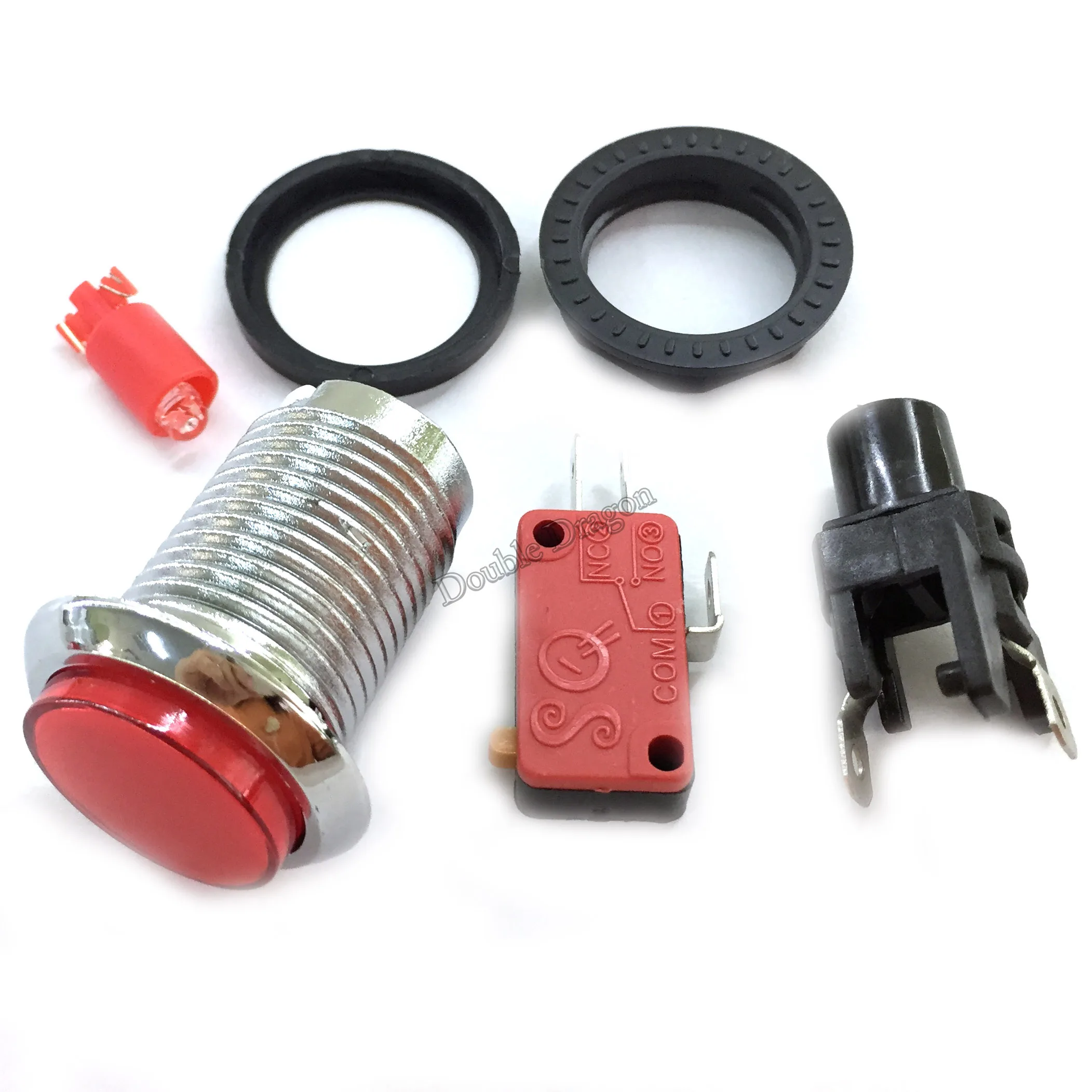 Кнопка переключателя Аркады Jamma 12V Led освещенная хромированная кнопка с