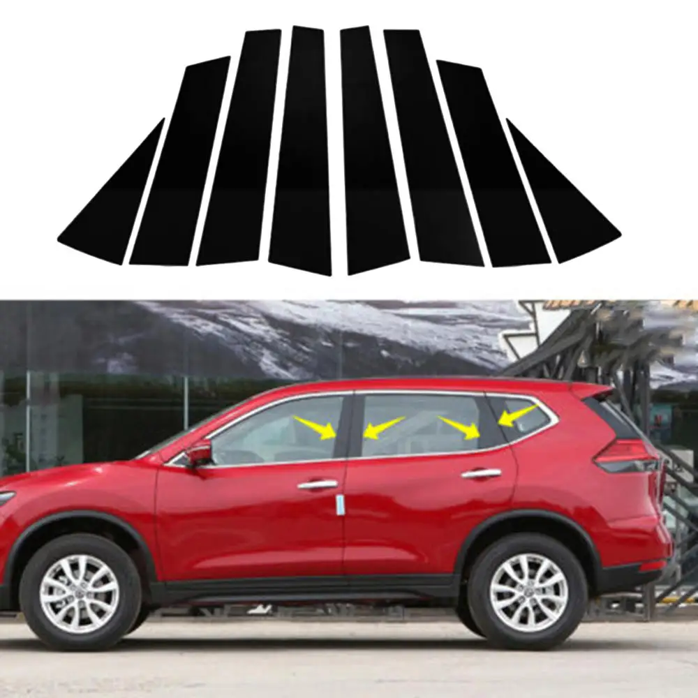 8 шт. оконные столбы стойки накладка молдинг для Nissan X-Trail Rogue 14-18 Mkl