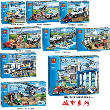 

City Police Station Motorbike Helicopter Model Boy girl friends Building Blocks Bricks Kits Compatible with City Christmas gifts