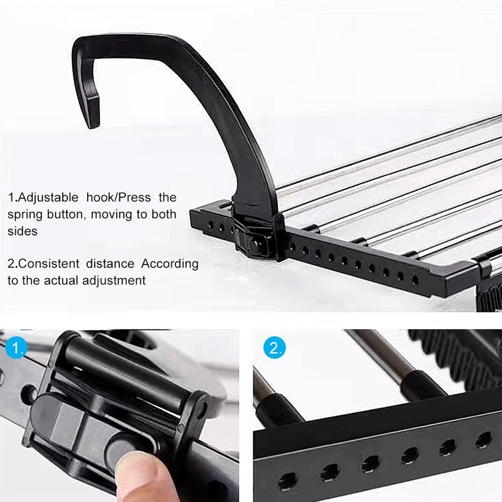 Tendedero portátil plegable de acero inoxidable para ventana, pequeño  estante de secado colgante para balcón, soporte para edredón y toalla,  nuevo - AliExpress