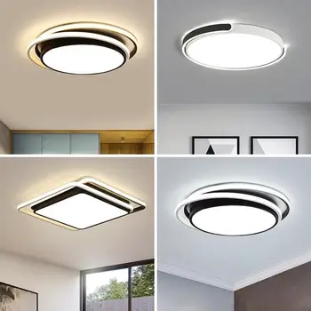 

Nordic creative geometric round living room LED modern lamps bedroom household Wuji dimming children's room ceiling lamp