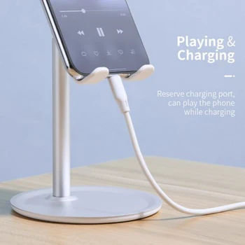 

Cell Phone Stand Tablet Holder Height Adjustable Aluminum Mount Dock 360 Degree Rotating Bracket @M23