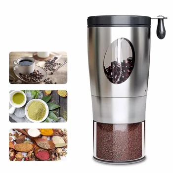 

Nuts Seeds Coffee Bean Grind Electron Foldable Handle Stainless Steel Coffee Grinder Portable Hand-cranked Coffee Grinder