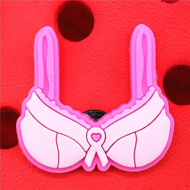 1pcs Blue Hoodie Shoe Charms Heart Shaped Glasses Sandals Bra Bow Shoes Accessories Decoration Fit Croc Jibz Party Kids Gift U228-2