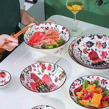 

8 Inch Unique Design Ceramic Tableware High-Grade Cartoon Pattern Dining Hall Dessert Snack Spaghetti Plate Household Utensils