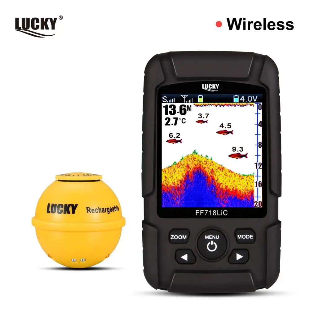 Lucky FF718LiC WLA беспроводной портативный рыболокатор 45 м/147 футов сонар глубина